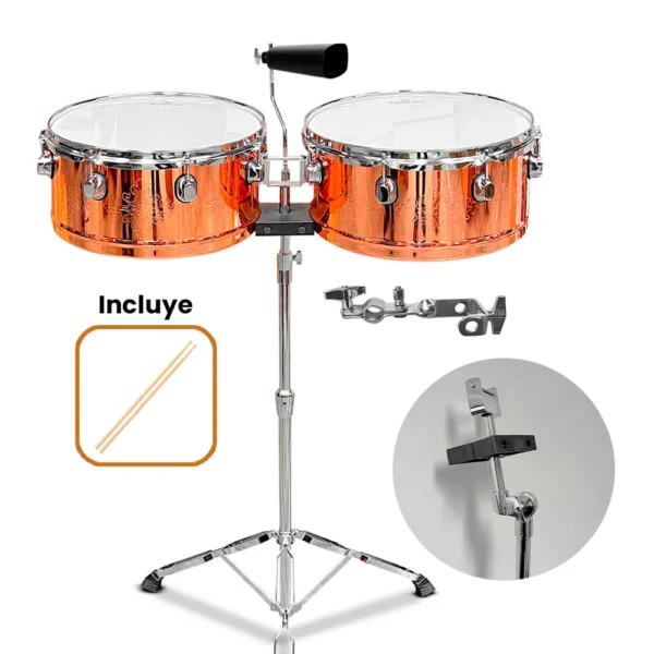 JBTBC1514 Set de Timbales Risetone 14″ + 15″ Dorado Cobrizo_2