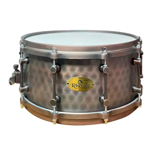 ROCK RC001 Tarola Risetone 14 x 6.5 capa acero inox. martillado vintage para remo_1