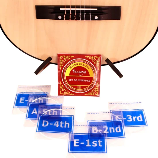 Pack de Guitarra Acústica Vizcaya con Funda, Afinador, Cuerdas y Atril_08